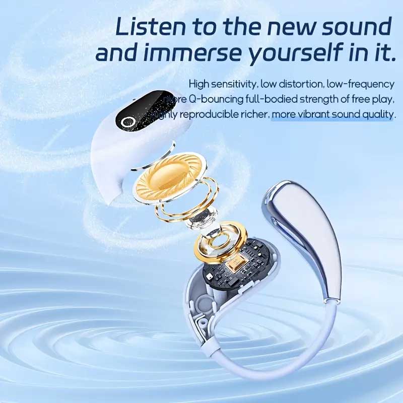 Wireless Ear-hook OWS Earphones ,  Hands-free Mic  Charging Case True Stereo Over the Ear Headphones  Bluetooth Earbuds  - NWG30 2242-2