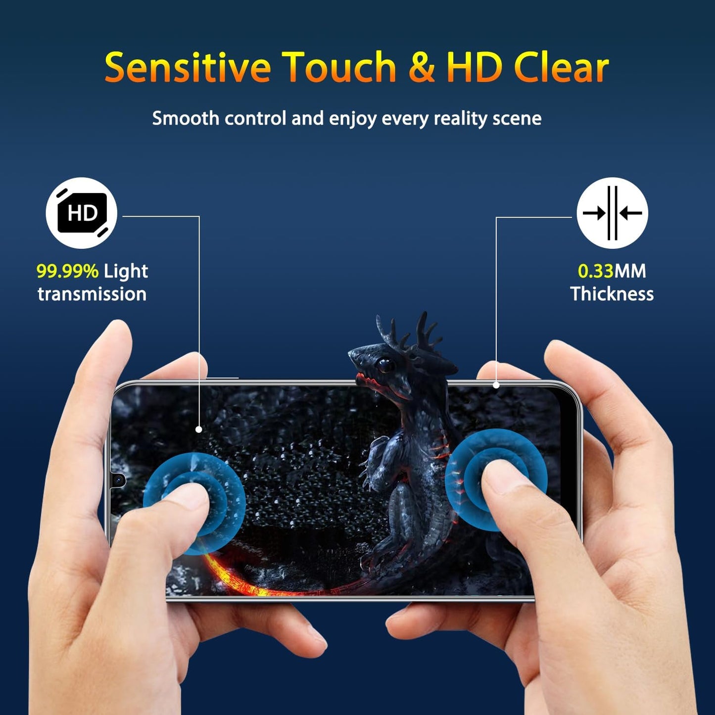 2 Pack Screen Protector,  9H Hardness (Fingerprint Unlock) Full Cover HD Clear Tempered Glass  - NW2SP36 2234-4