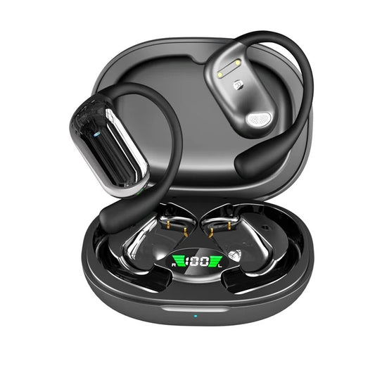  Wireless Ear-hook OWS Earphones ,   Hands-free Mic   Charging Case   True Stereo   Over the Ear Headphones   Bluetooth Earbuds   - NWXZ95 2093-1