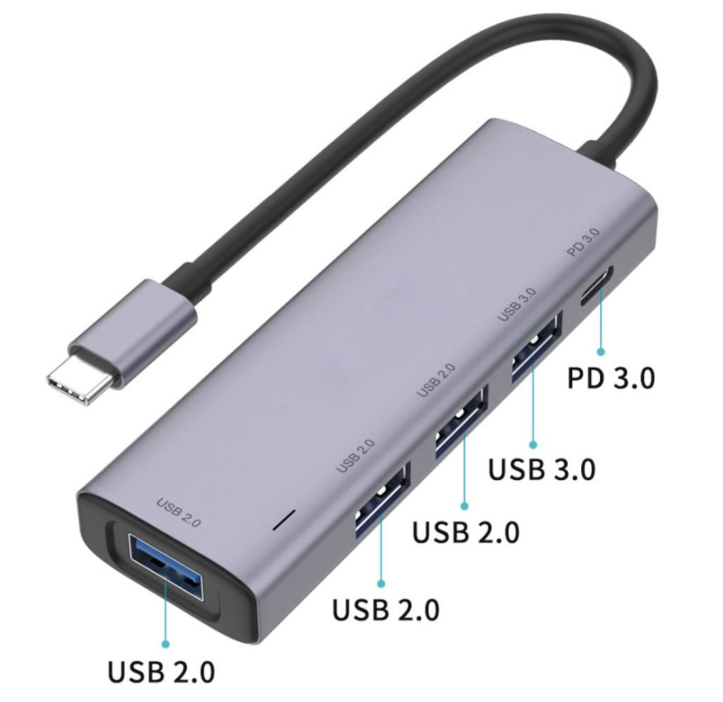  5-in-1 Adapter USB Hub ,   TYPE-C PD Port   USB Splitter   USB-C Charger Port   - NWL53 2013-3