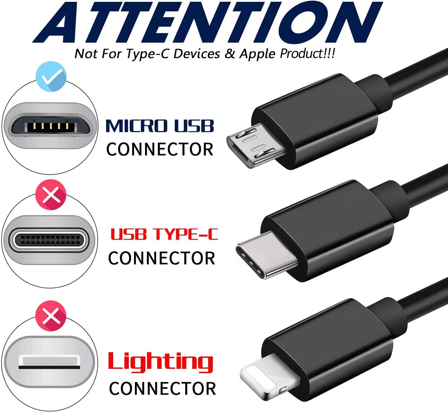 9ft USB Cable,  Long MicroUSB Wire Power Charger Cord  - NWK68 289-7