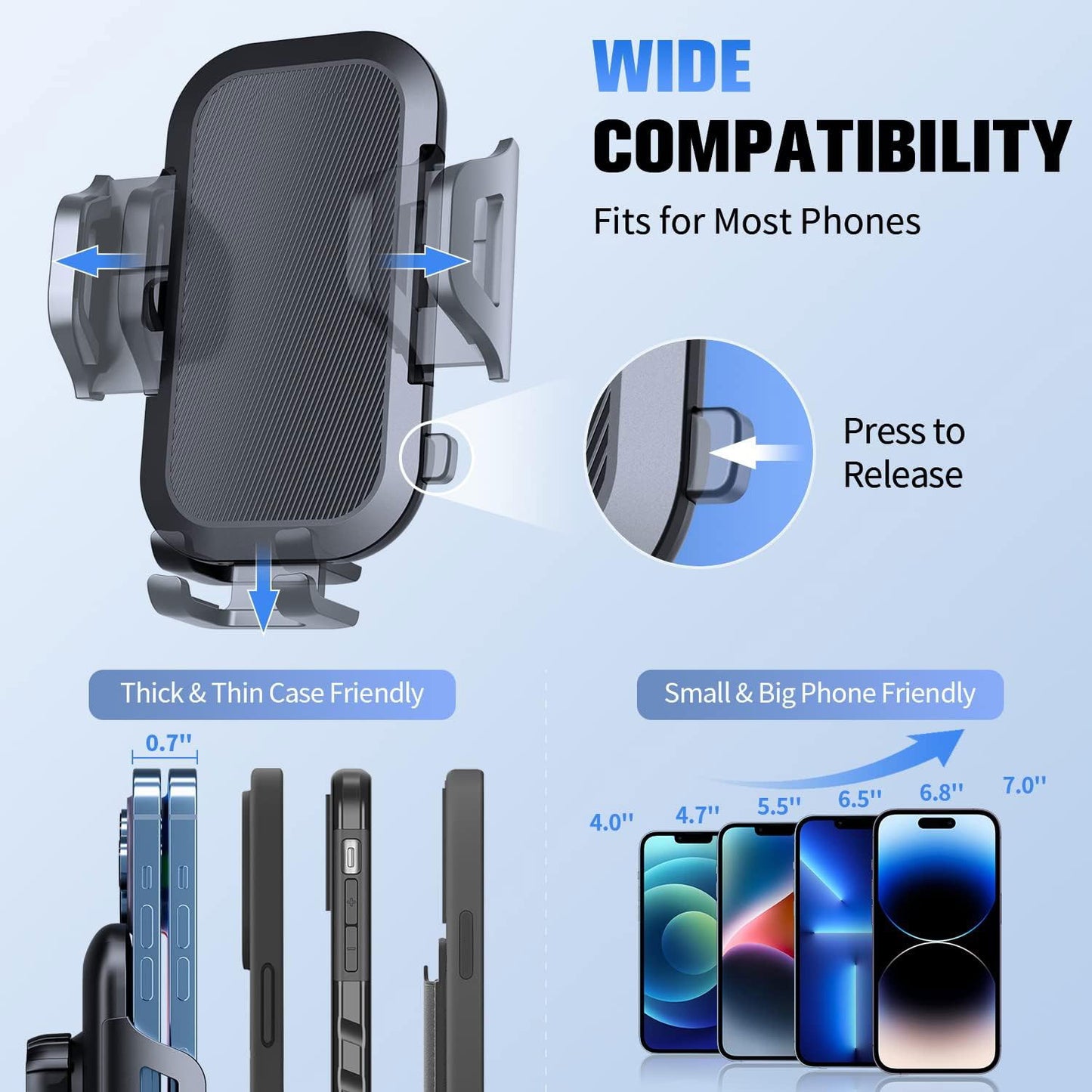 Car Mount,  Suction Glass Cradle Phone Holder  Air Vent   Windshield   - NWD38 1999-3