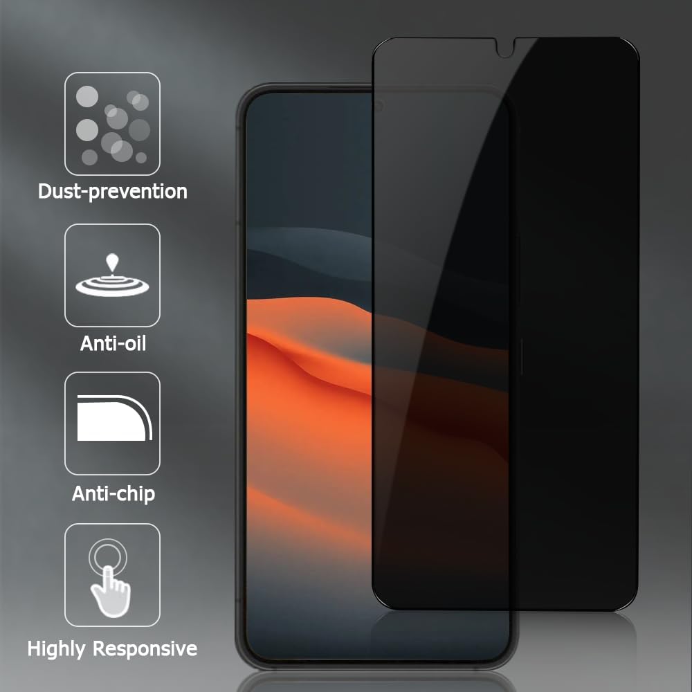 2 Pack Privacy Screen Protector,  3D Edge Anti-Peep 9H Hardness Anti-Spy Tempered Glass  - NW2SP17 2166-5