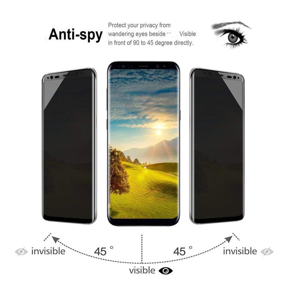 Privacy Screen Protector, 3D Edge Anti-Peep Anti-Spy Curved Tempered Glass - NWR74