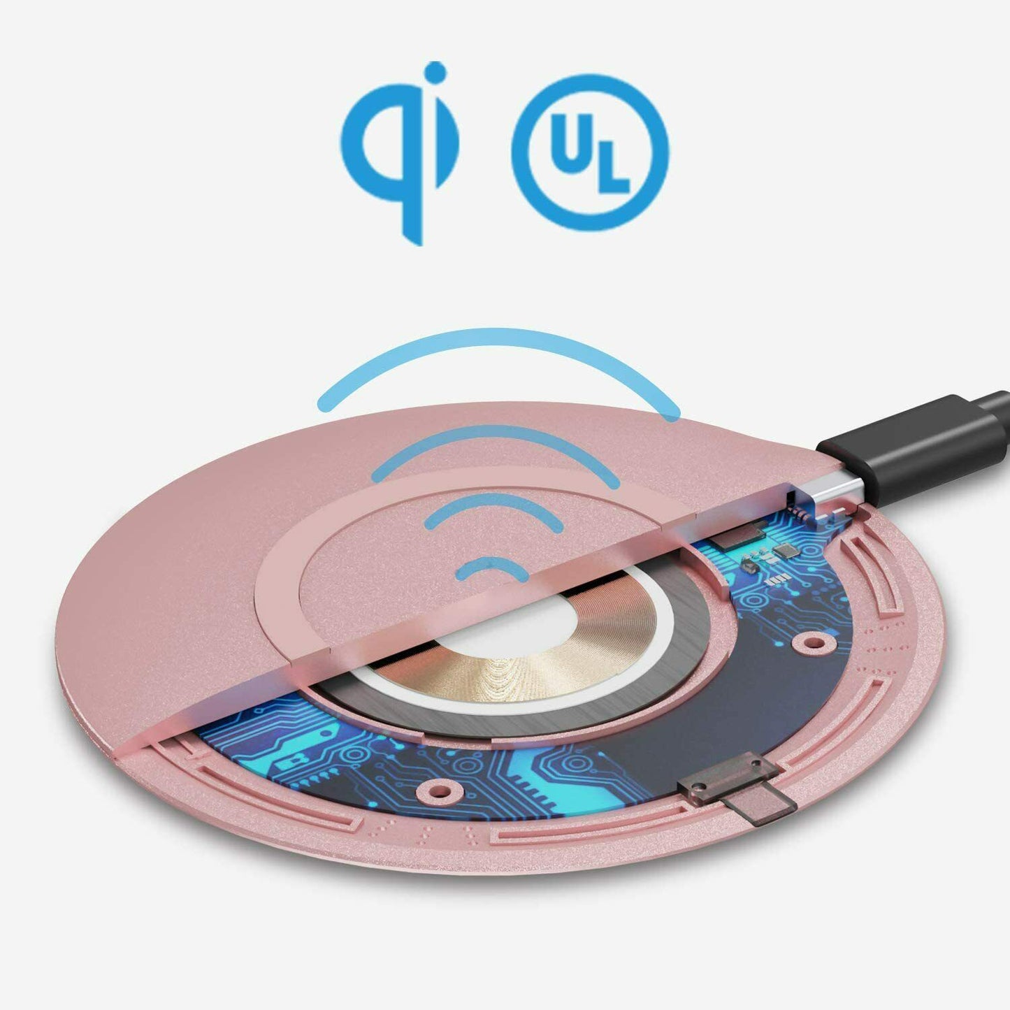 15W Wireless Charger, Quick Charge Slim Charging Pad Pink Fast - NWWH2