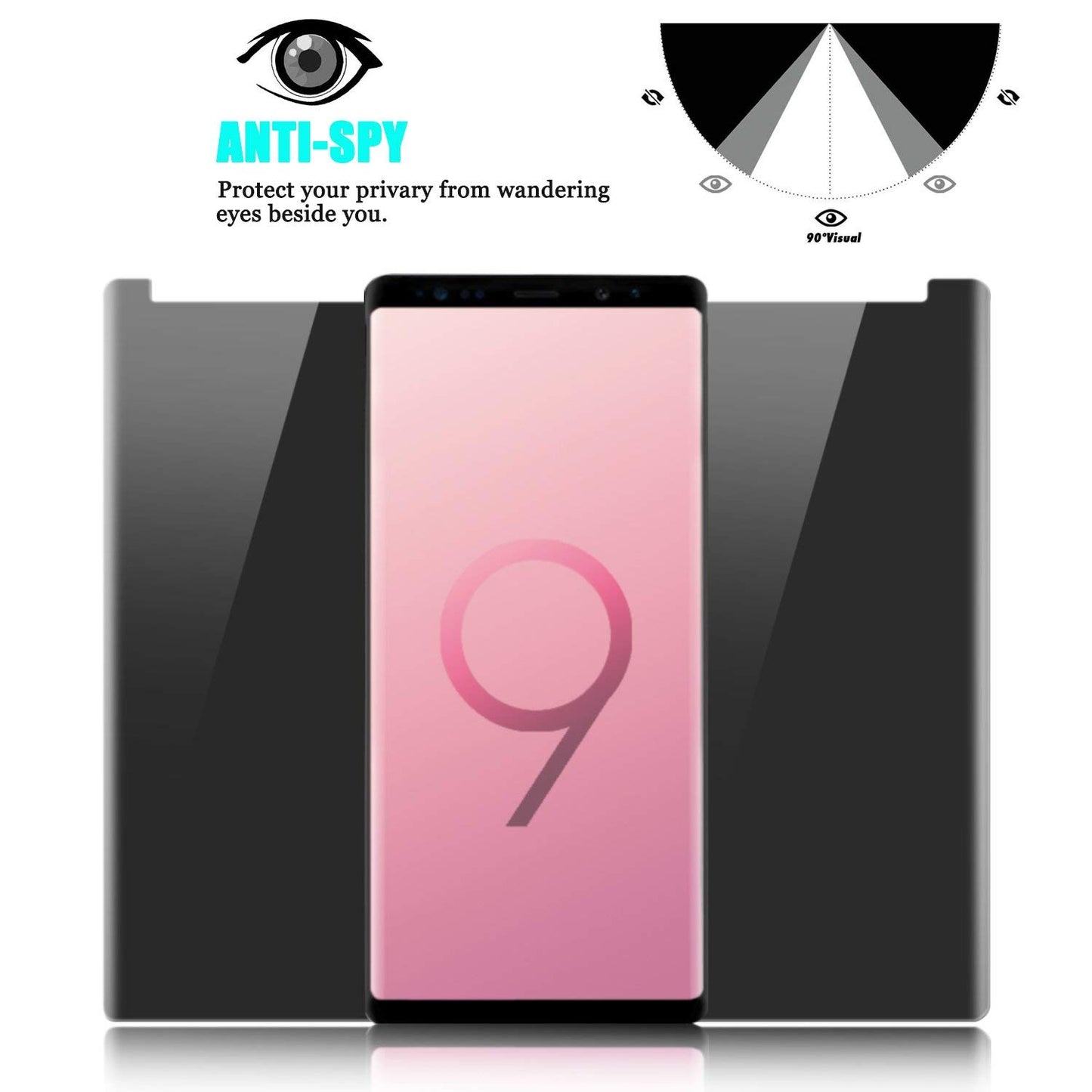 Privacy Screen Protector, 3D Edge Anti-Peep Anti-Spy Curved Tempered Glass - NWR75