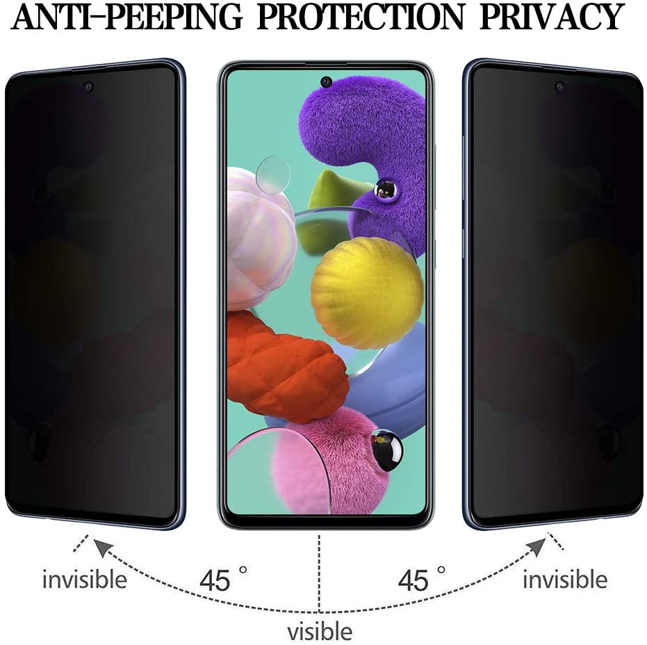 3 Pack Privacy Screen Protector., Curved 3D Edge Anti-Peep Anti-Spy Tempered Glass - NW3T50