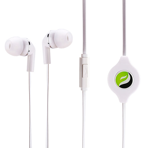 Retractable Earphones, Earbuds 3.5mm w Mic Headset Hands-free Headphones - NWS38