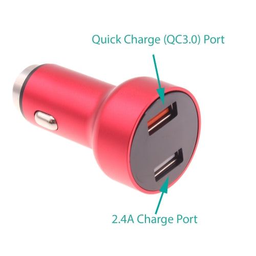 Car Charger, Power DC Socket 6ft USB-C Cable 2-Port 24W Fast - NWE14