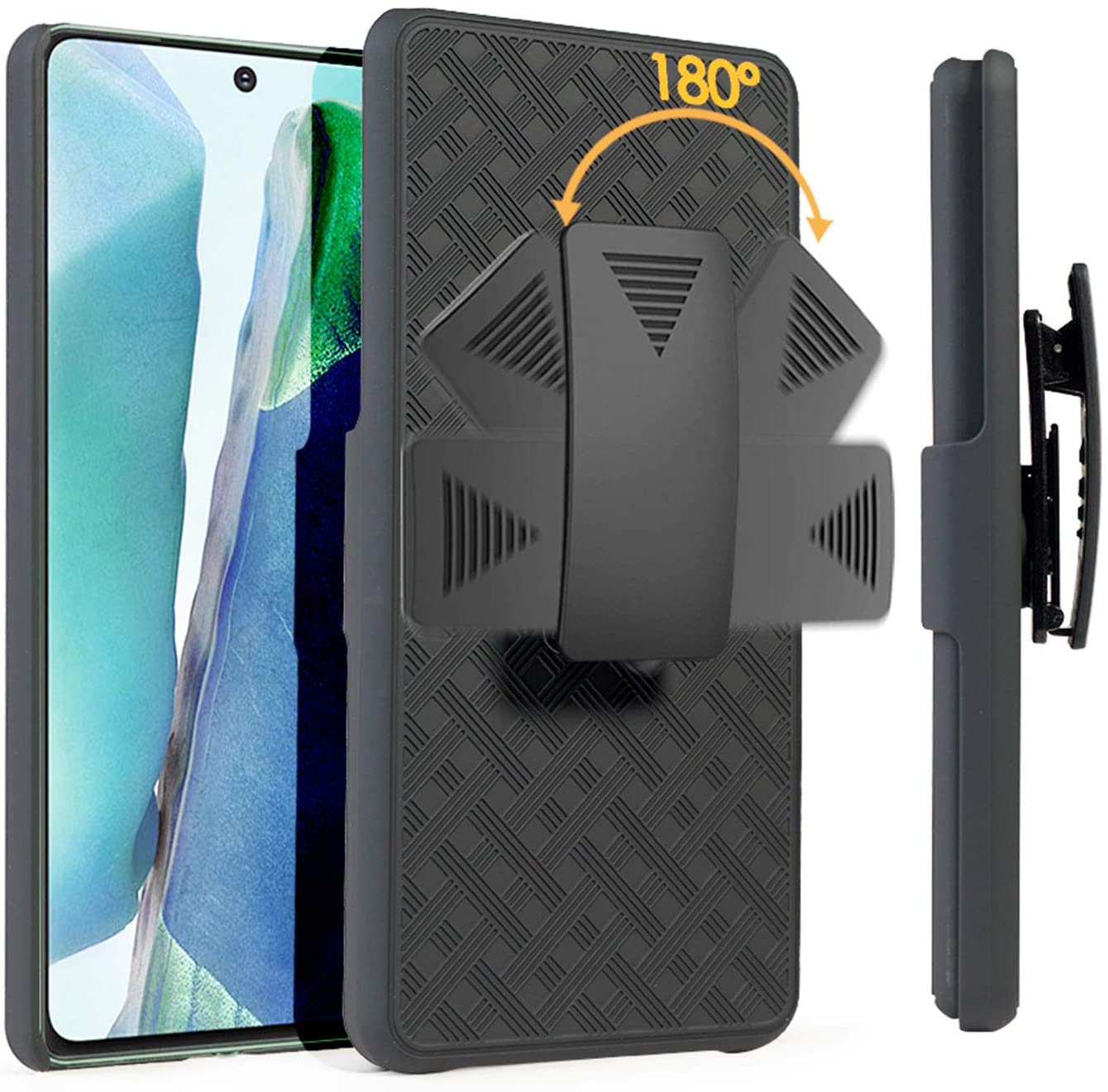 Belt Clip Case and 3 Pack Privacy Screen Protector, Anti-Spy Anti-Peep Kickstand Cover TPU Film Swivel Holster - NWA85+3Z20