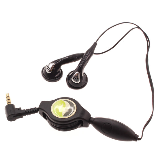Retractable Earphones, Earbuds 3.5mm w Mic Headset Hands-free Headphones - NWB92