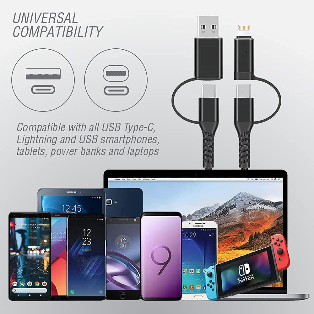 4-in-1 USB-C Cable, USB Wire Power Cord Fast Charger - NWZ48