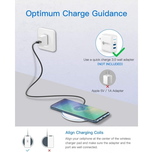 15W Wireless Charger, White Quick Charge Slim Charging Pad Fast - NWV33