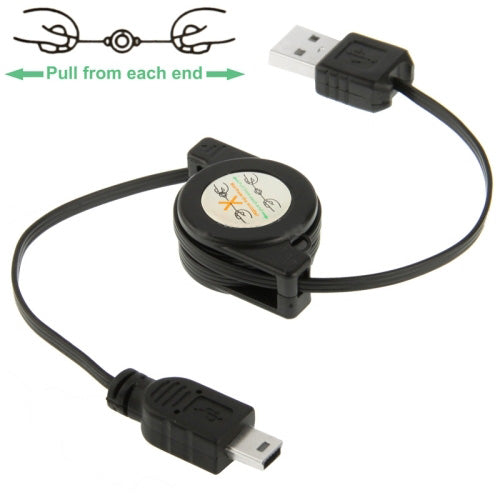 USB Cable, Cord Power Charger Mini-USB Retractable - NWS42