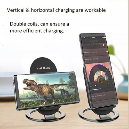 Wireless Charger, Charging Pad 2-Coils Detachable Stand 15W Fast - NWD51