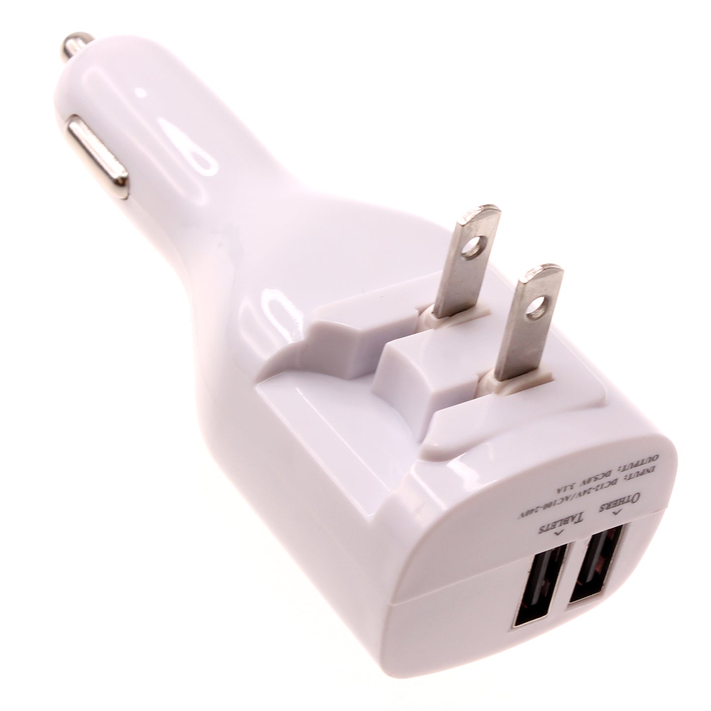 2-in-1 Car Home Charger, Folding Prongs Charging Wire Travel Power Adapter Long Cord 6ft Micro USB Cable - NWY14