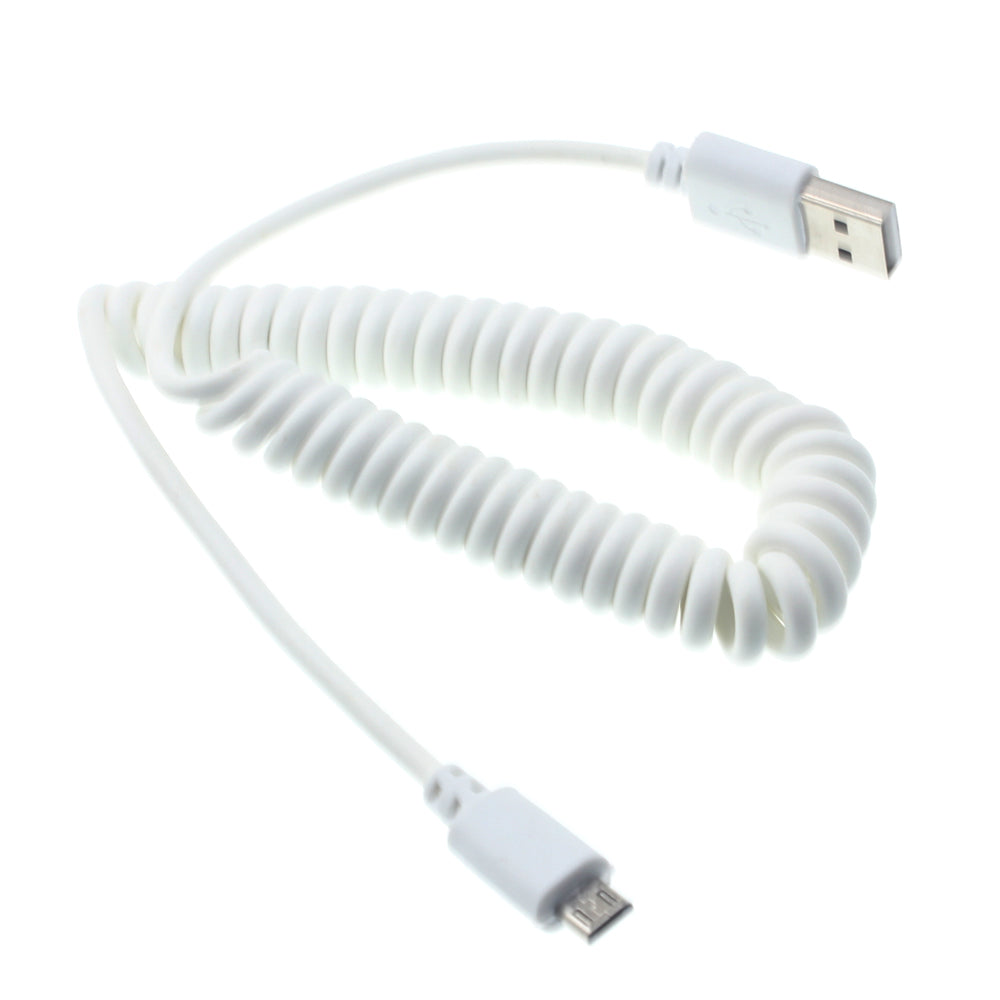 USB Cable, Power Cord Charger MicroUSB Coiled - NWK04