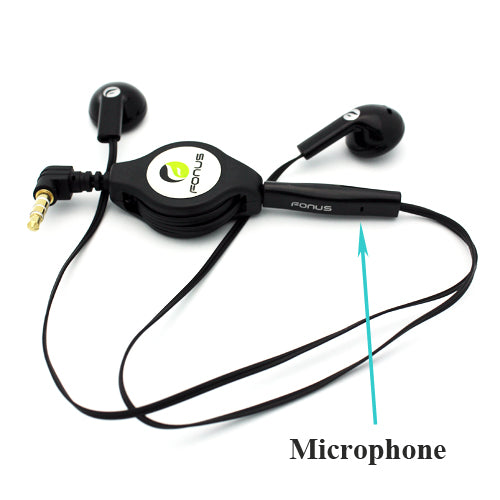 Retractable Earphones, Earbuds Handsfree Headset Hands-free Headphones - NWB63