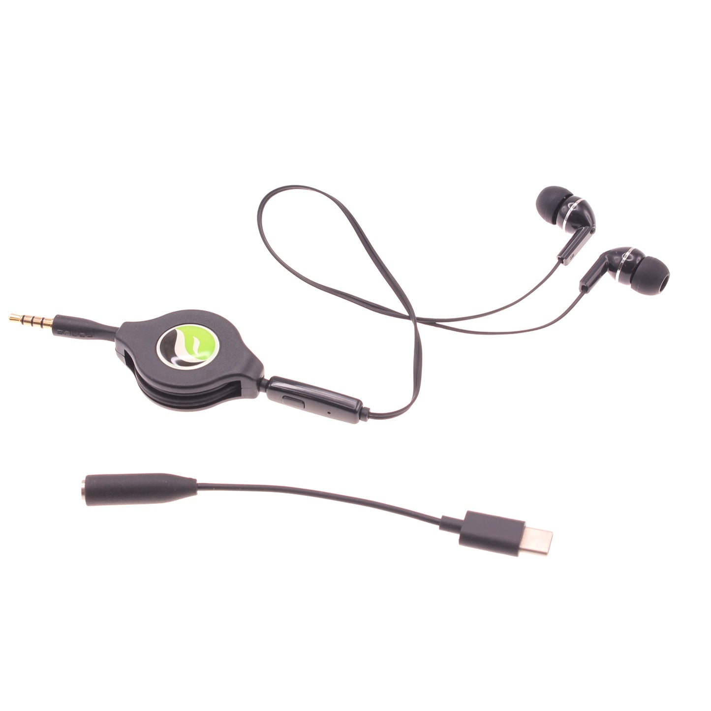 Earphones, Earbuds w Mic Headset Type-C Adapter Retractable - NWP13