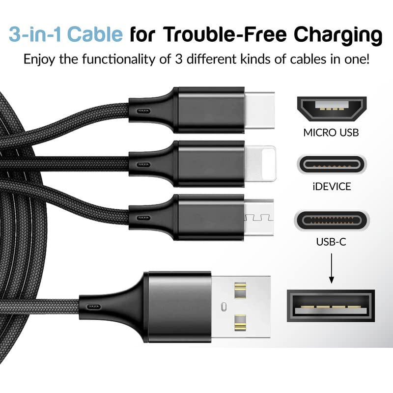 3-in-1 USB Cable, Sync USB-C Power Cord Charging Wire - NWG86