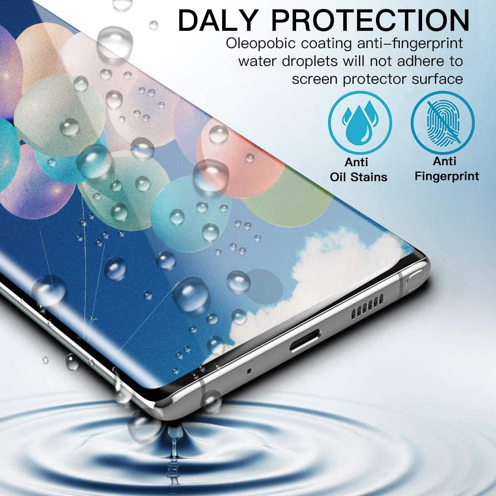 3 Pack Screen Protector, HD Clear Full Cover 3D Curved Edge (Fingerprint Unlock) Tempered Glass - NW3T37