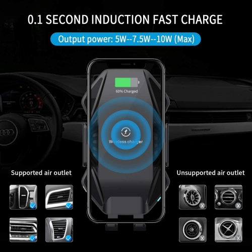 Car Wireless Charger Mount, Dock Auto Sensor Fast Charge Holder Dashboard Air Vent - NWA75