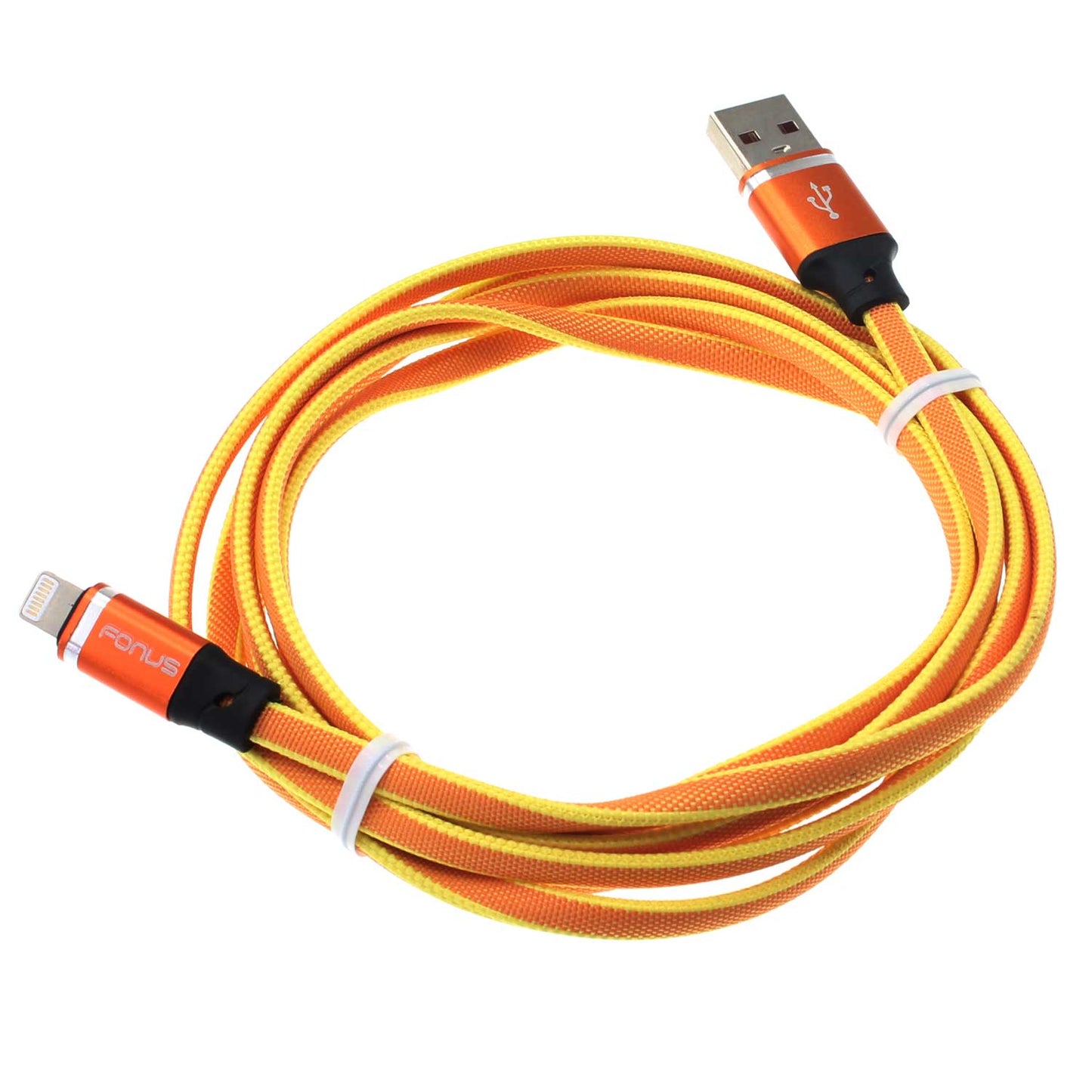 6ft USB Cable, Braided Wire Power Charger Cord Orange - NWL98