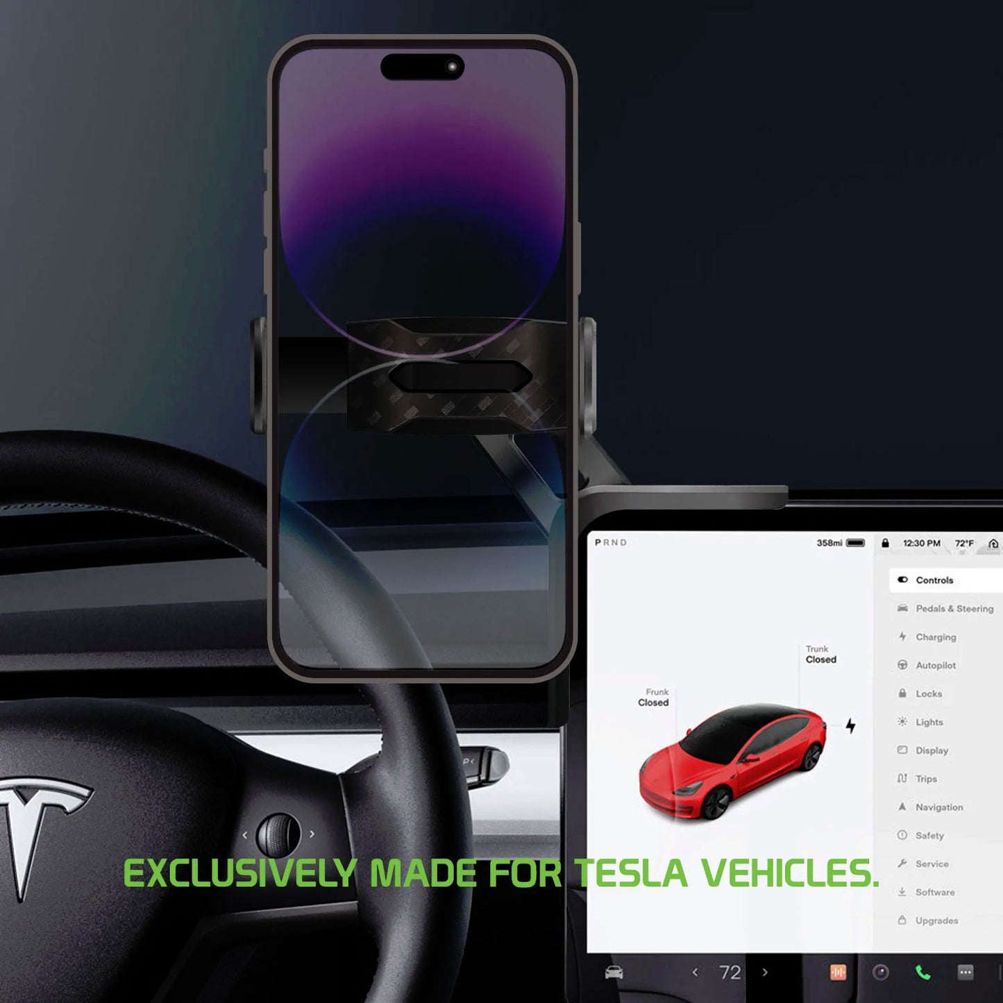 Car Mount, (For Tesla Model 3 and Y ONLY) Dock Strong Grip Display Phone Holder - NWY48