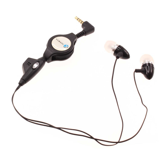 Retractable Earphones, 3.5mm Headset Handsfree Mic Headphones Wired - NWC63