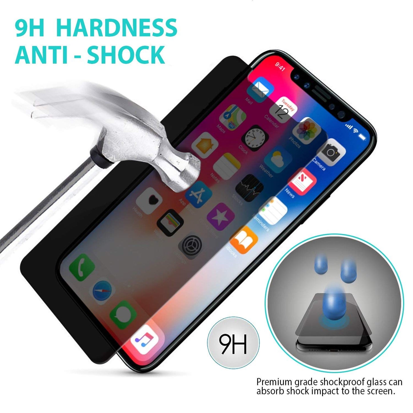 Privacy Screen Protector, 3D Edge Anti-Peep Anti-Spy Curved Tempered Glass - NWR71