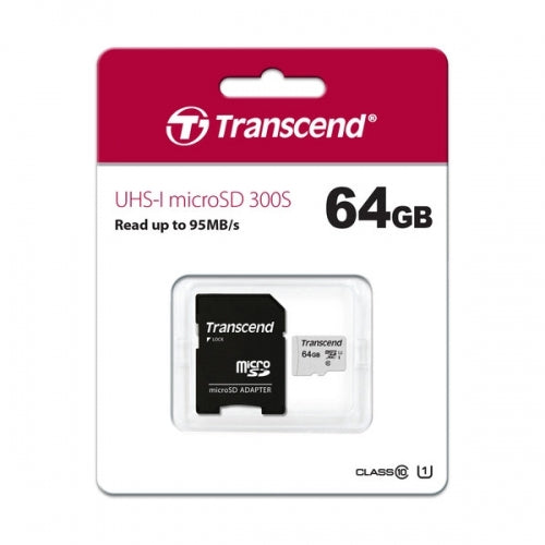 64GB Memory Card, MicroSDXC Class 10 MicroSD High Speed Transcend - NWV24