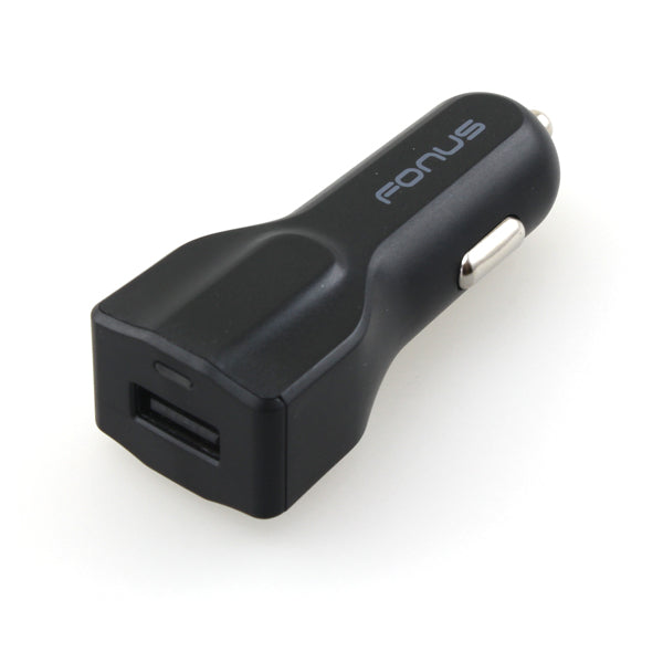 Car Charger, Turbo Charge Type-C 6ft Cable 2-Port USB 24W Fast - NWB71