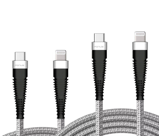 6ft and 10ft Long PD USB-C Cables, Braided Sync Type-C to iPhone Wire Power Cord Fast Charge - NWY54