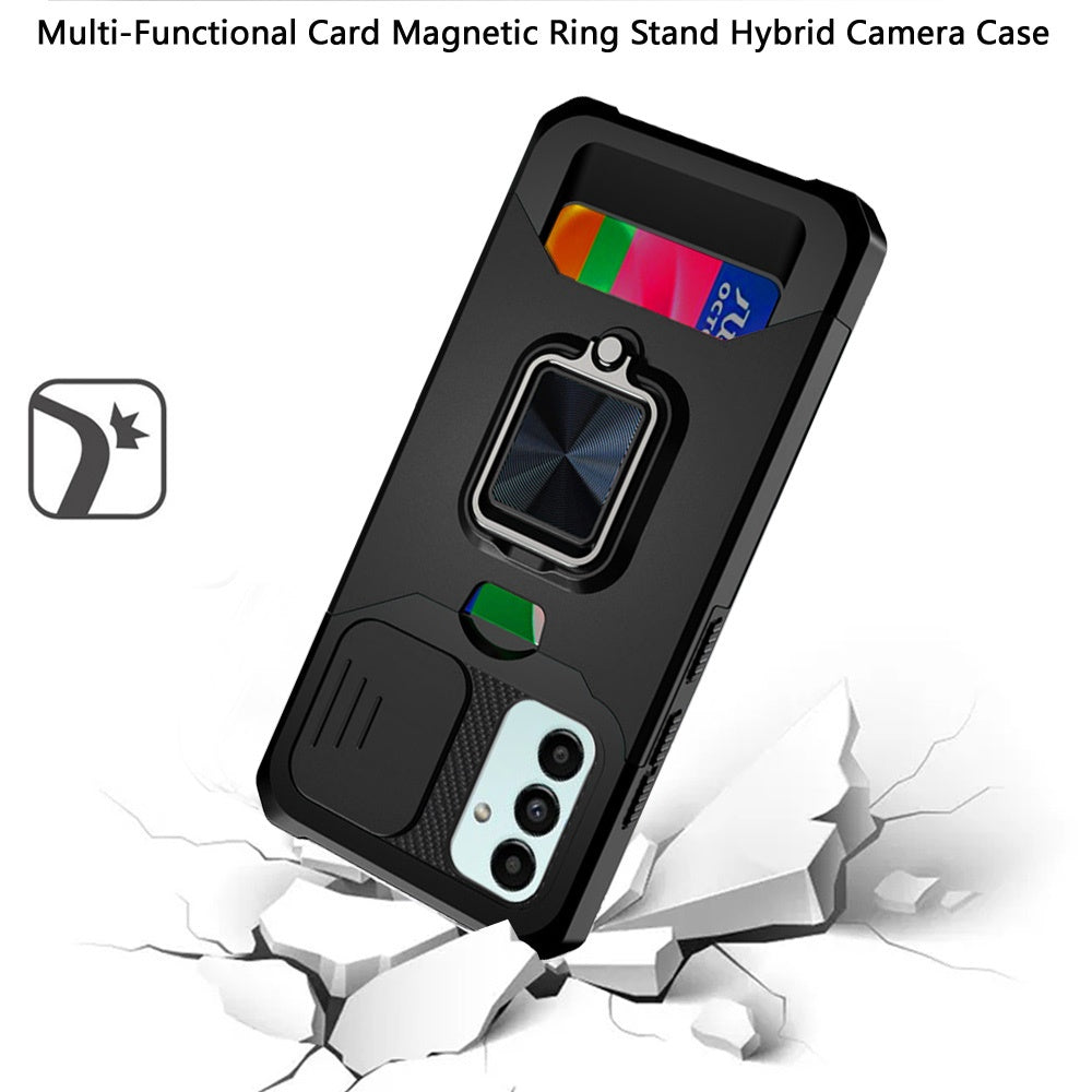 Hybrid Case Cover, Armor Shockproof Card Slot Kickstand Metal Ring - NWZ63