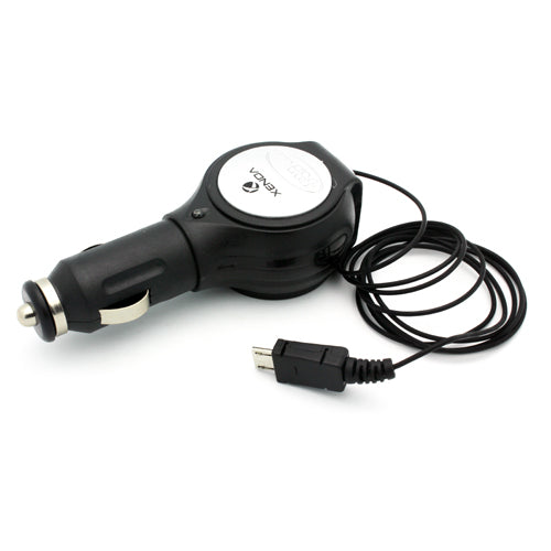 Car Charger, Power DC Socket Micro-USB USB Port Retractable - NWU76