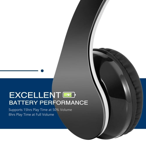 Wireless Headphones, Earphones Hands-free w Mic Headset Foldable - NWL81