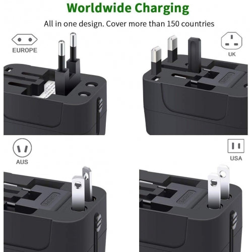 International Charger, AC Power Plug Converter Adapter Travel USB 2-Port - NWJ69