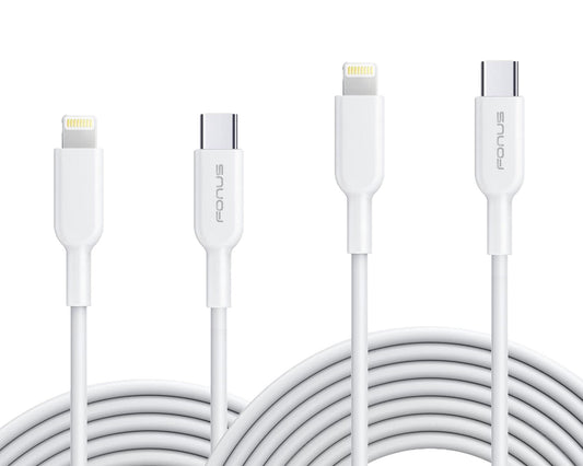 6ft and 10ft Long PD USB-C Cables, High Speed Data Sync Type-C to iPhone Wire Power Cord Fast Charge - NWY53