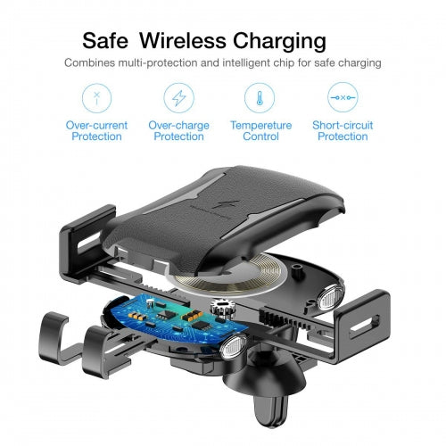 Car Wireless Charger Mount, Dock Cradle Fast Charge Holder Air Vent - NWV08