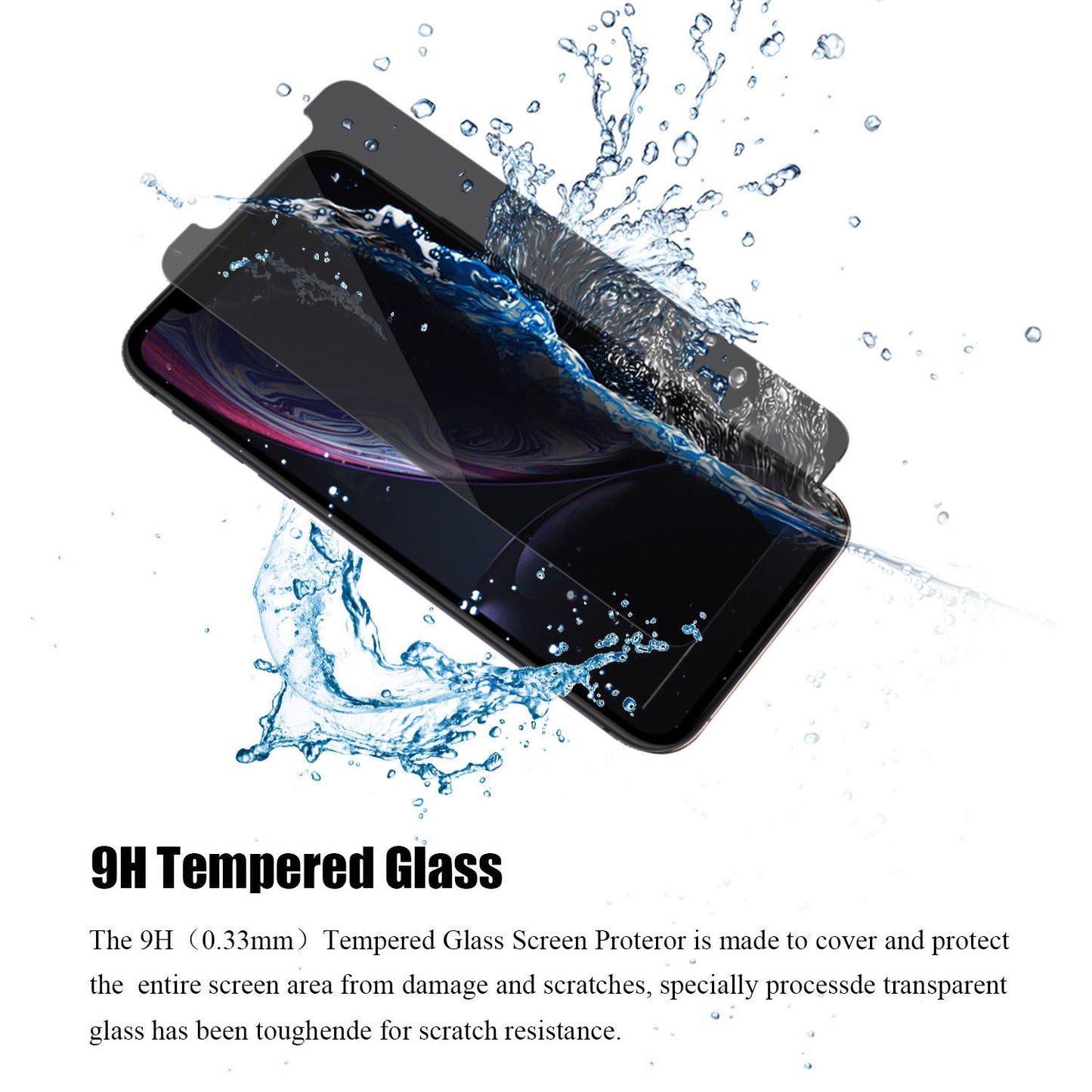 Privacy Screen Protector, 3D Edge Anti-Peep Anti-Spy Curved Tempered Glass - NWR72