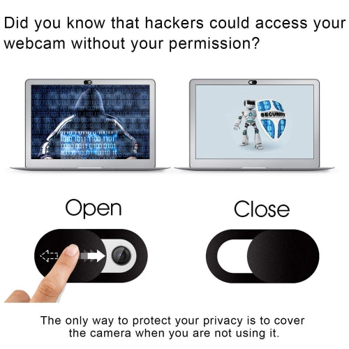Privacy Camera Cover, Black Webcam Closure Blocker Security - NWL69