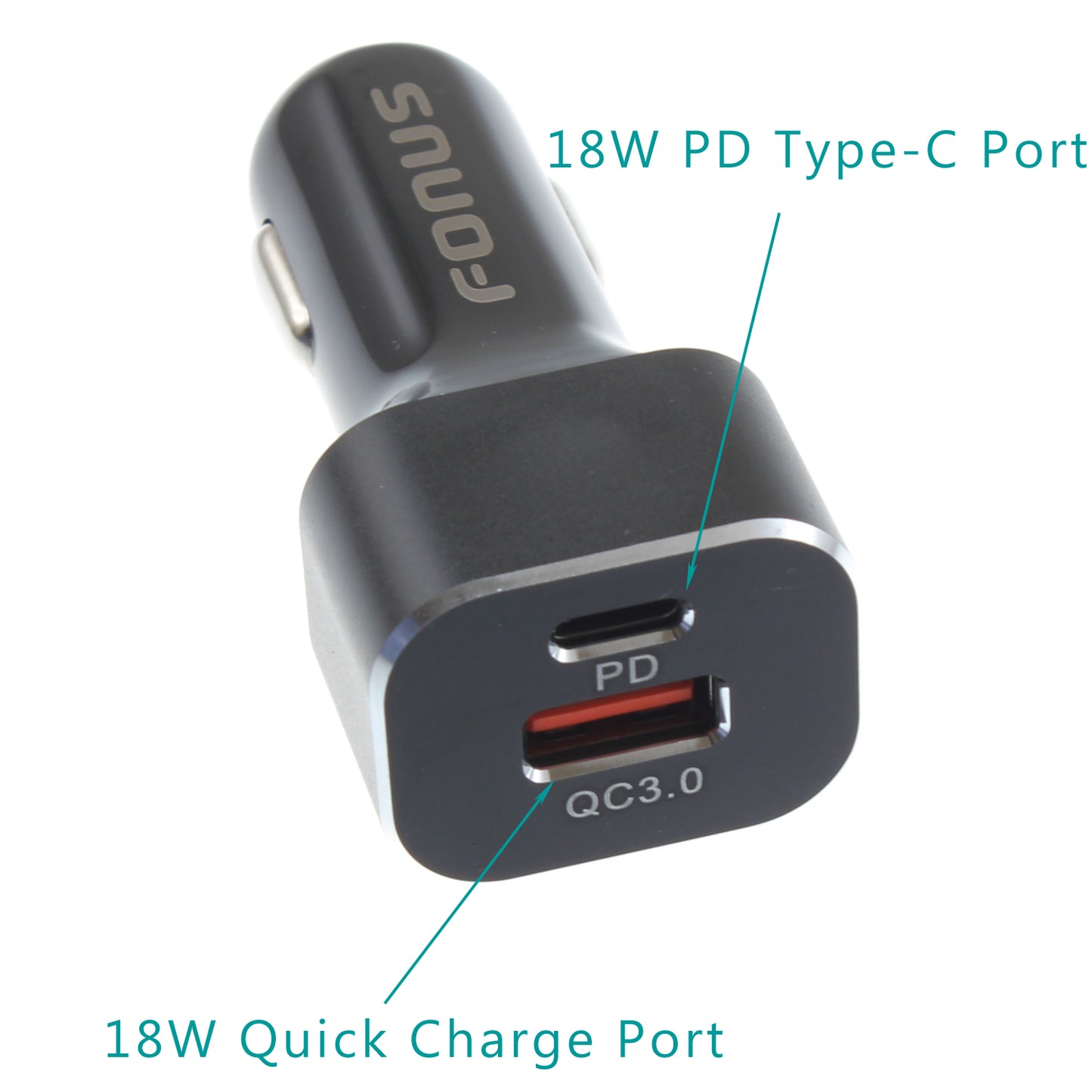 Quick Car Charger, Adapter Power Type-C PD 2-Port USB 36W - NWS40