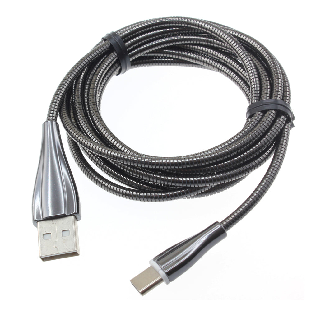 Metal USB Cable, Wire Power Charger Cord Type-C 6ft - NWR89