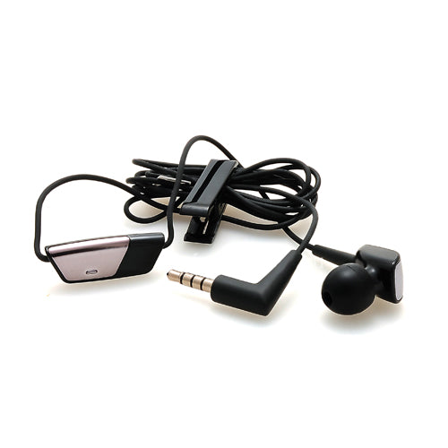 Mono Headset, Single Earbud Headphone 3.5mm Handsfree Mic Wired Earphone - NWB55