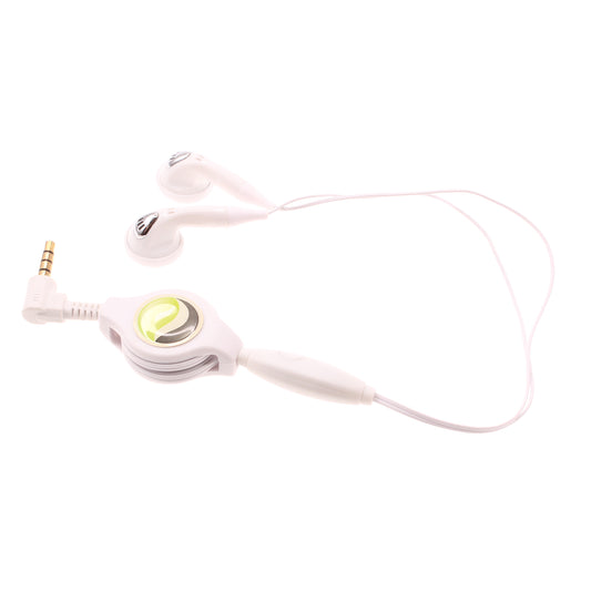 Retractable Earphones, Earbuds 3.5mm w Mic Headset Hands-free Headphones - NWB80
