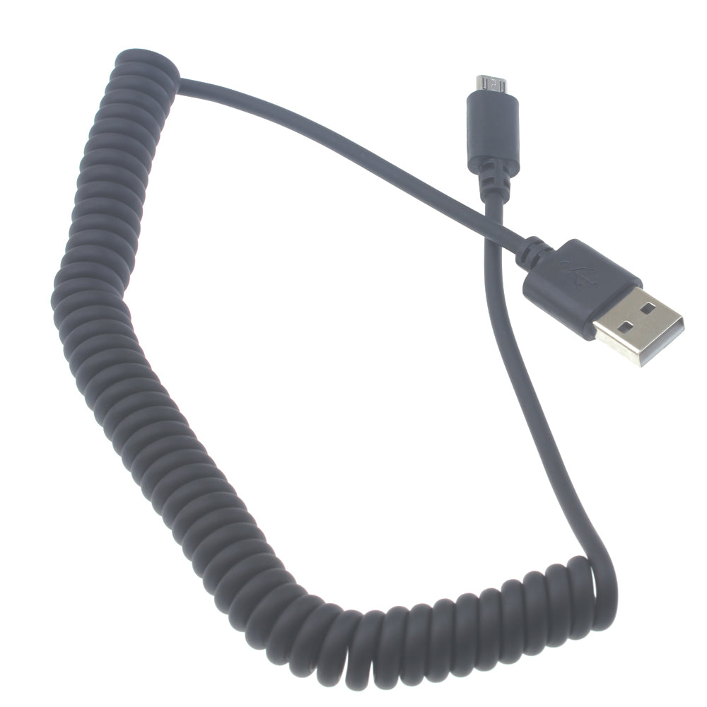 USB Cable, Power Cord Charger MicroUSB Coiled - NWK09