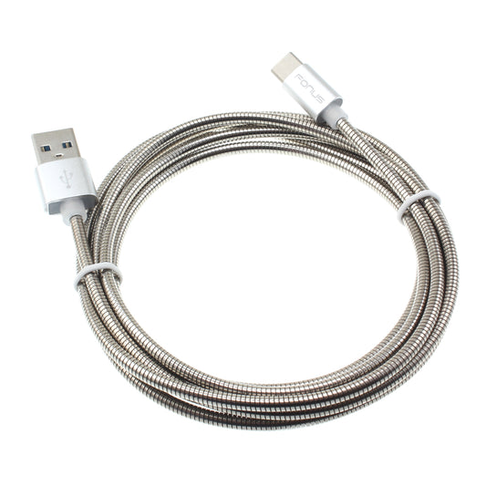 Metal USB Cable, Wire Power Charger Cord Type-C 6ft - NWF44