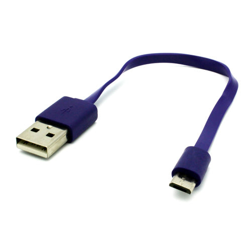 Short USB Cable, Power Cord Charger Purple MicroUSB - NWB04