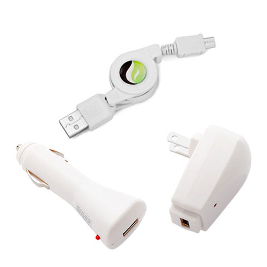 Car Home Charger, Adapter Power MicroUSB Retractable USB Cable - NWB32
