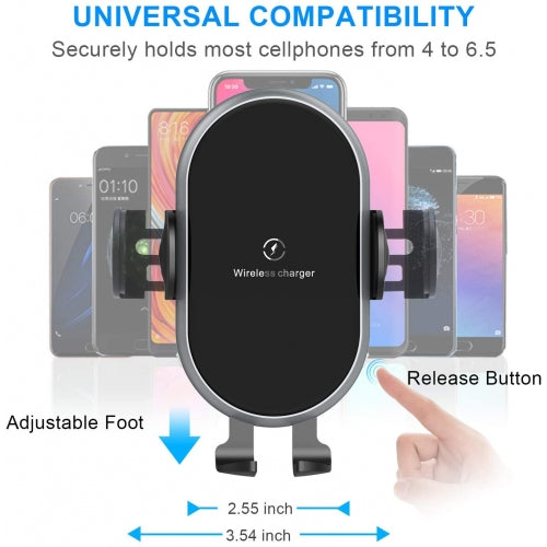 Car Wireless Charger Mount, Dock Auto Sensor Fast Charge Holder Dashboard Air Vent - NWE57